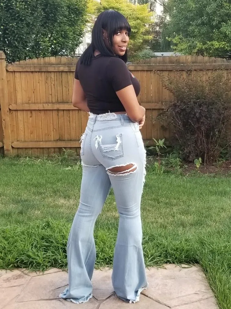 Hot Girl Distressed Denim Jeans