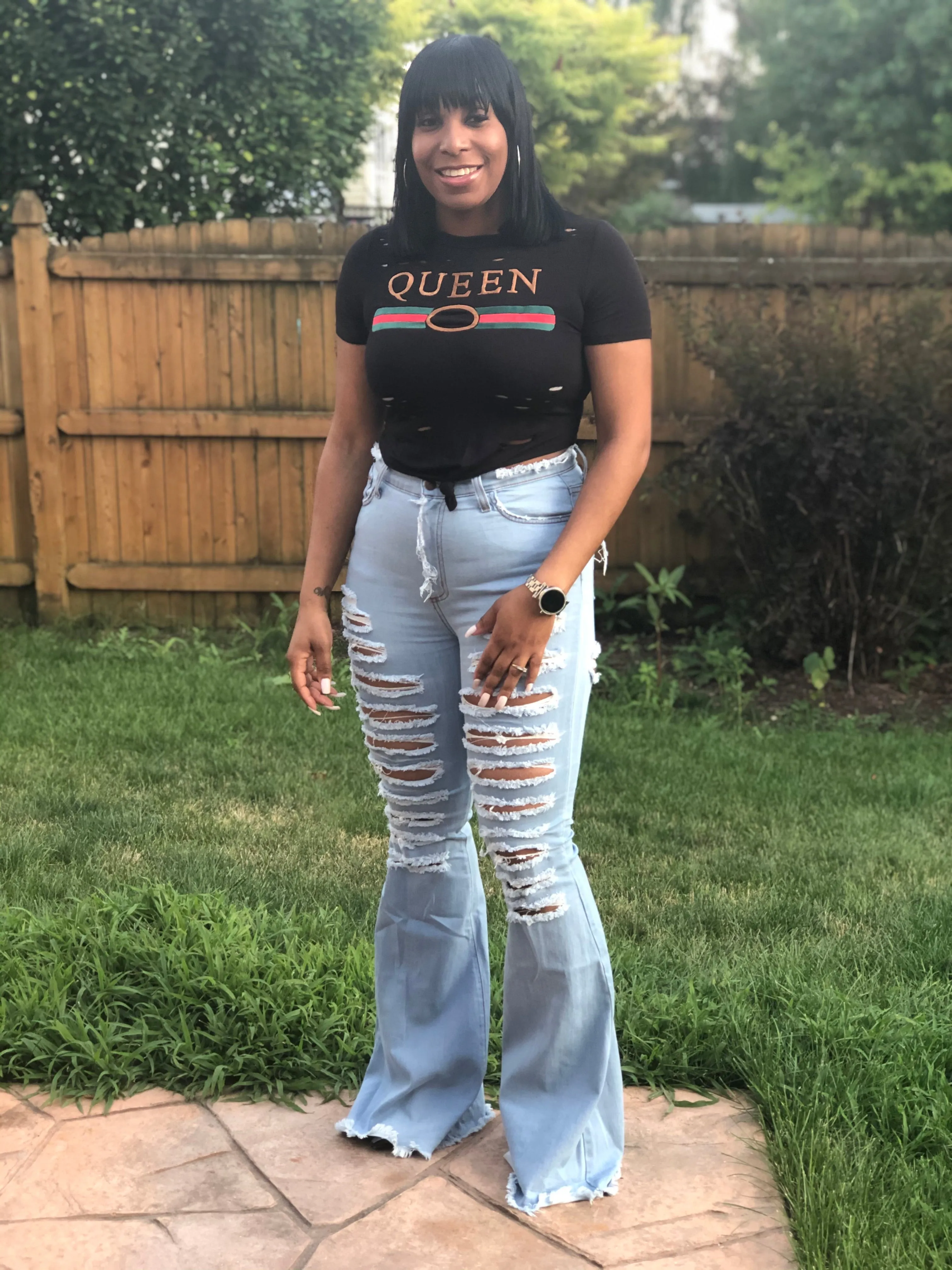 Hot Girl Distressed Denim Jeans