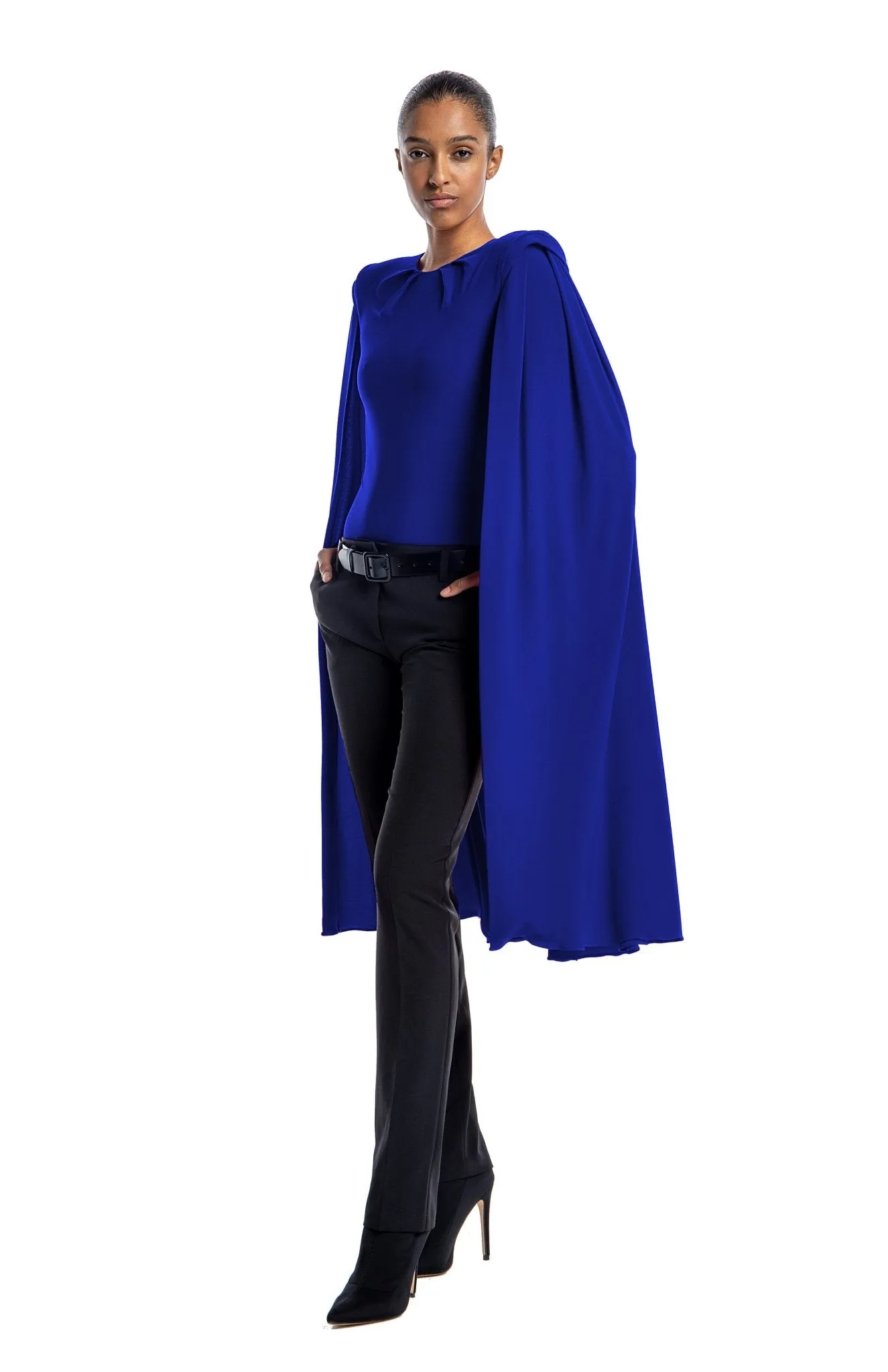 Hydra | Stunning Poise: Dramatic Cape Sleeve Bodysuit