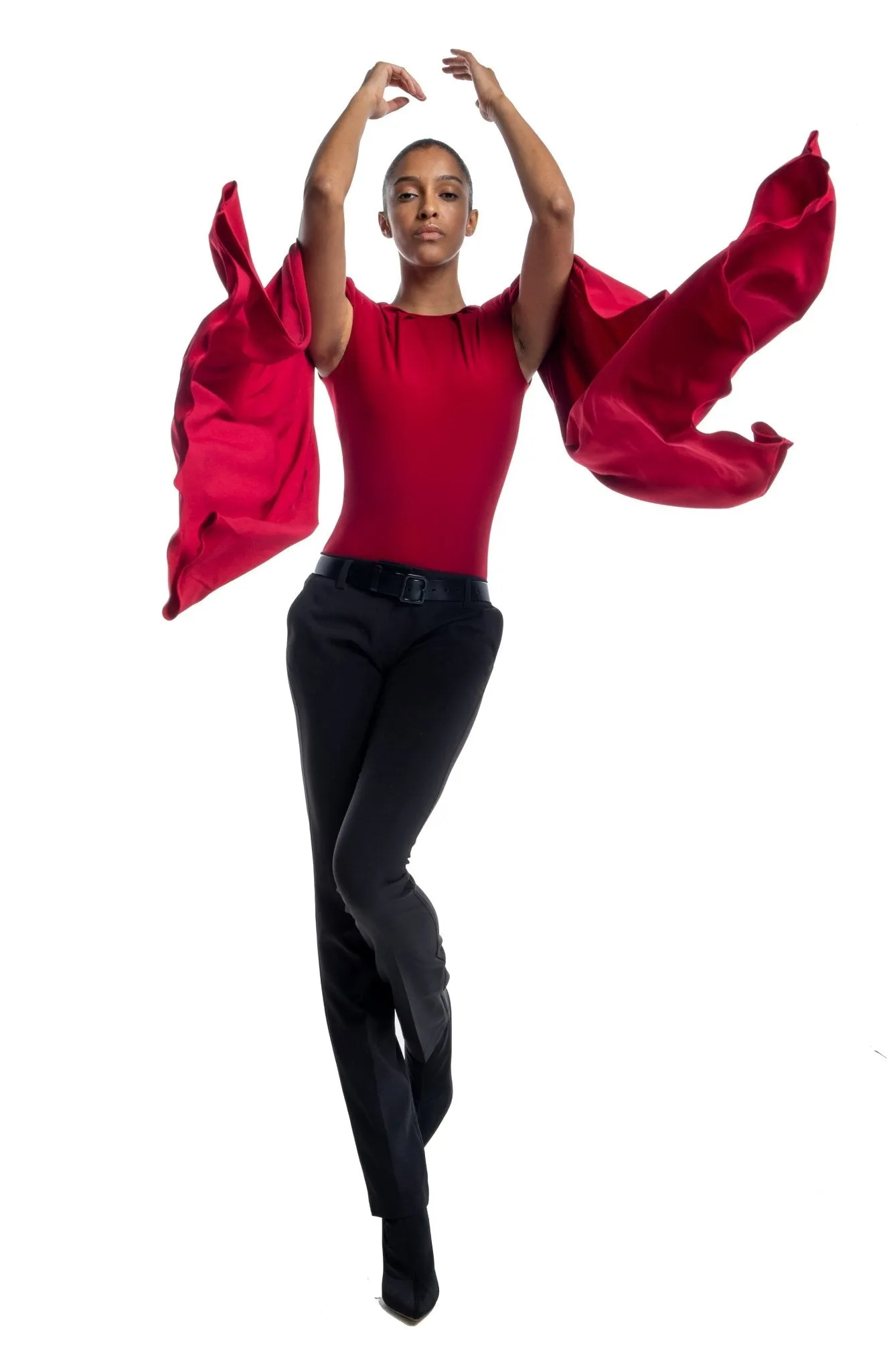 Hydra | Stunning Poise: Dramatic Cape Sleeve Bodysuit