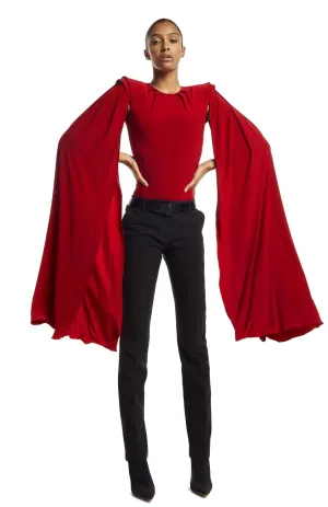 Hydra | Stunning Poise: Dramatic Cape Sleeve Bodysuit