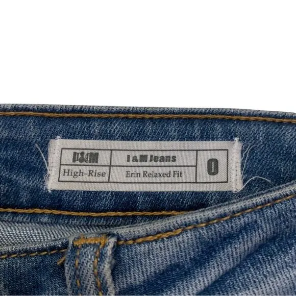 I&amp;M Jeans Ripped High Rise Erin Relaxed Fit Size 0 Comfy Distressed Denim