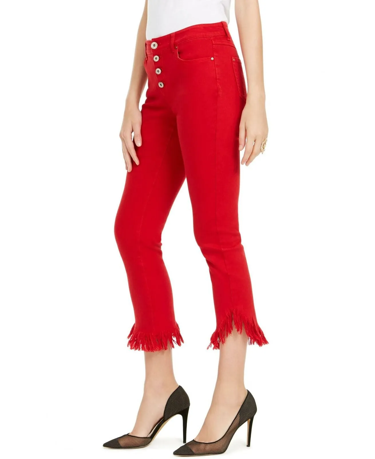 INC International Concepts Women's Angled Mop Hem Straight Jeans
