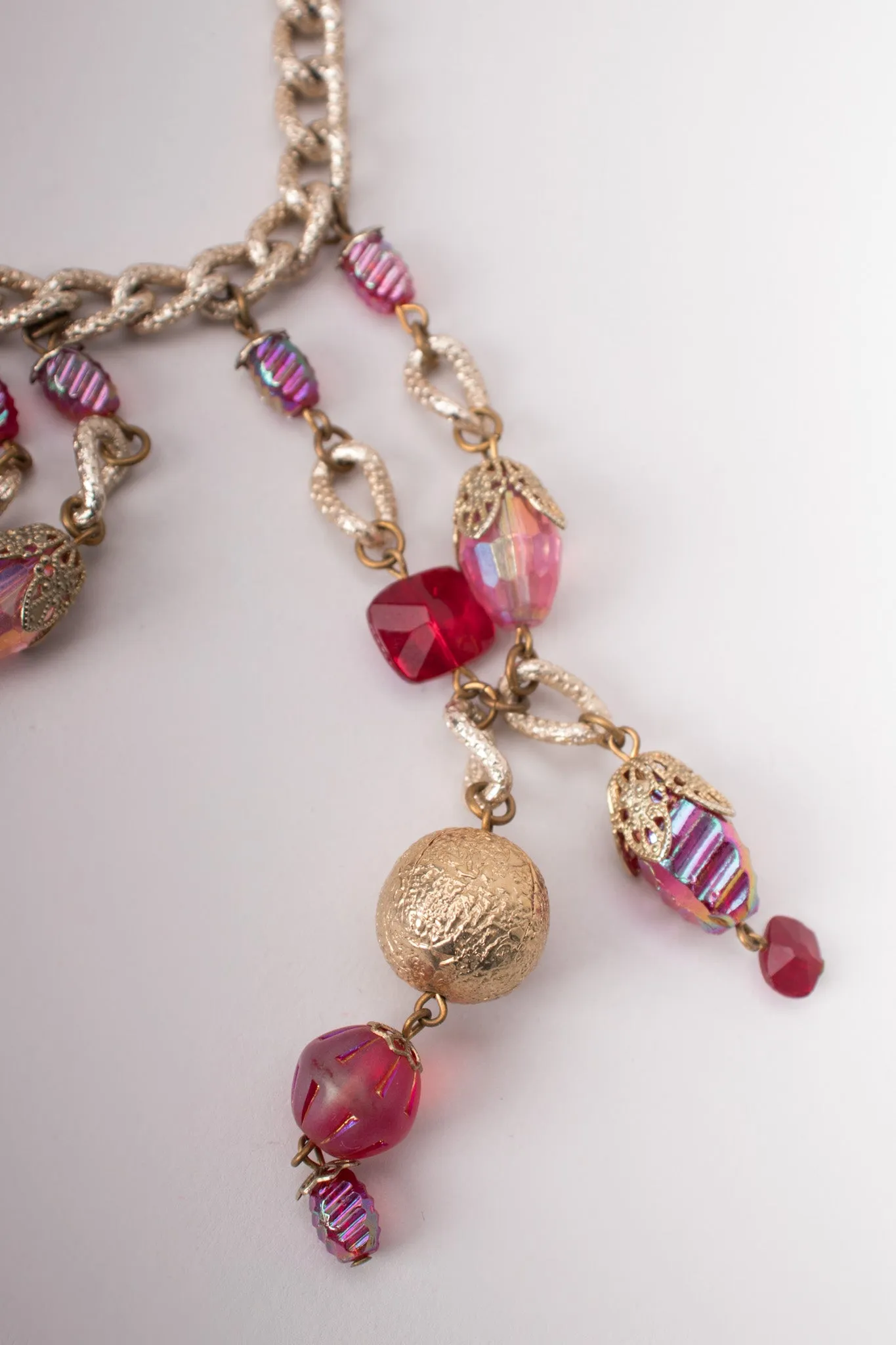 Iridescent Bead Waterfall Necklace