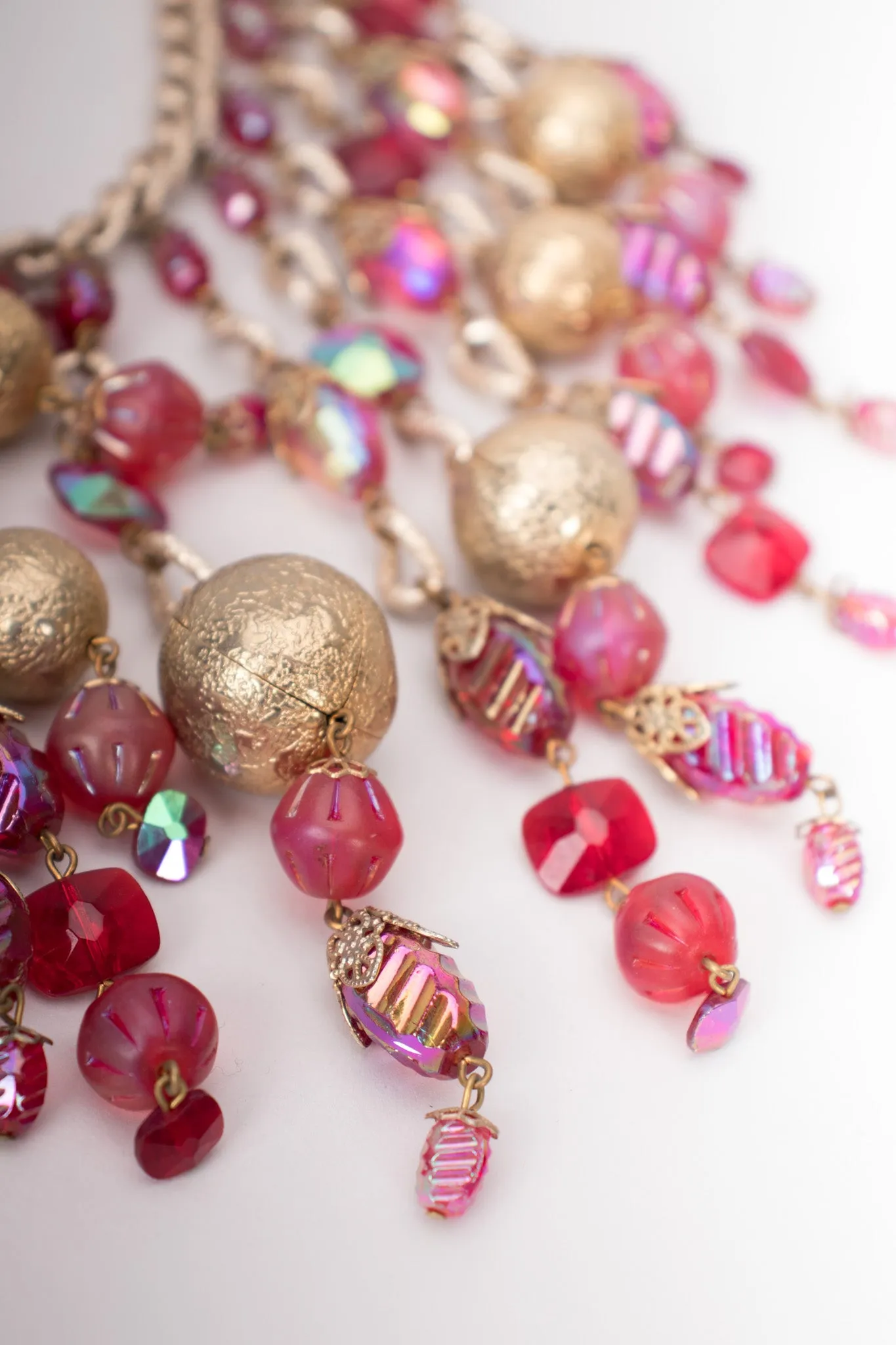 Iridescent Bead Waterfall Necklace