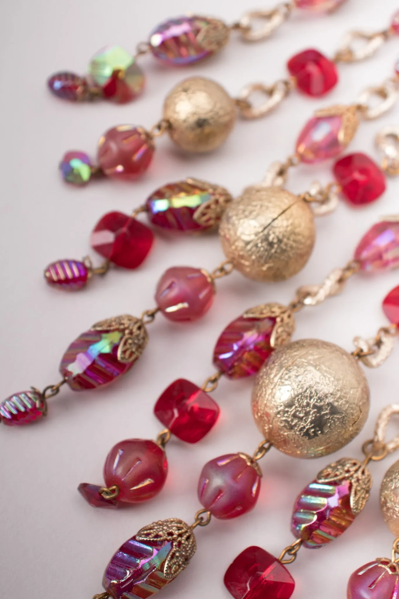 Iridescent Bead Waterfall Necklace