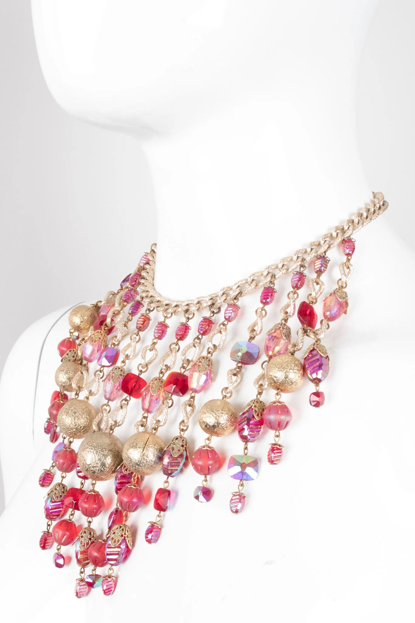Iridescent Bead Waterfall Necklace