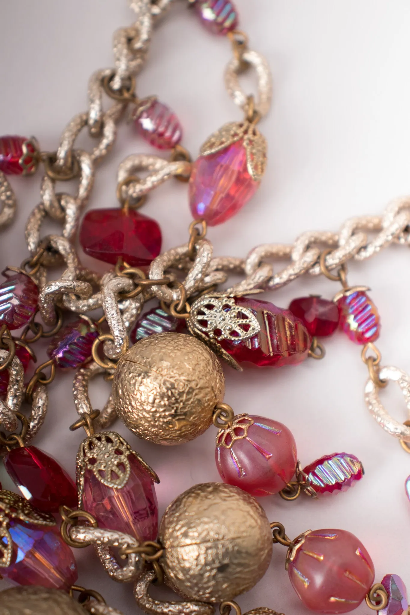 Iridescent Bead Waterfall Necklace