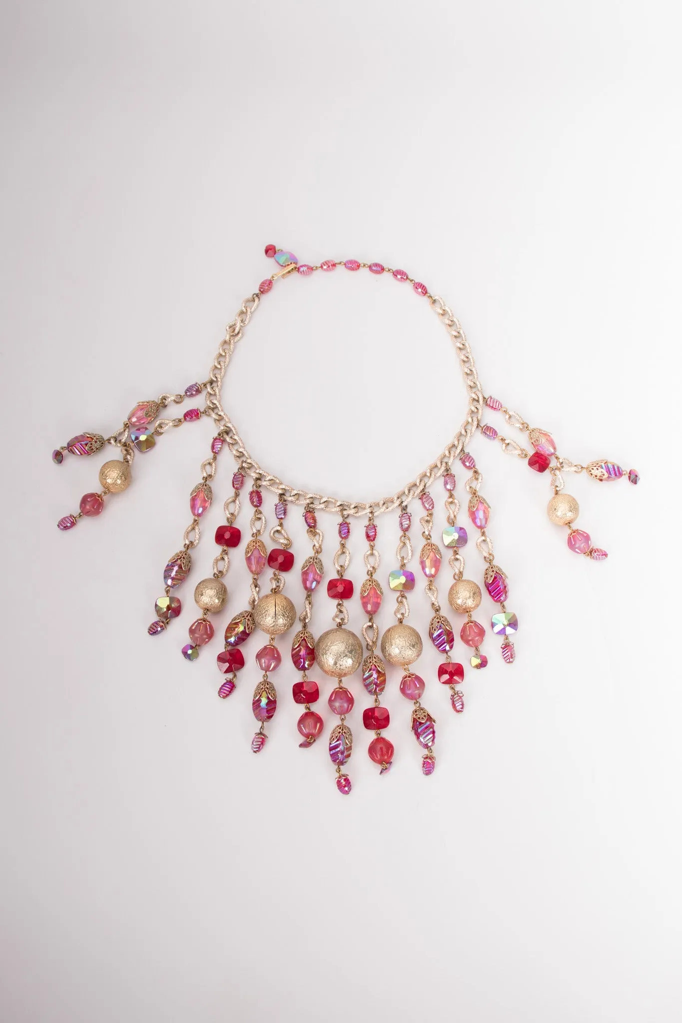 Iridescent Bead Waterfall Necklace