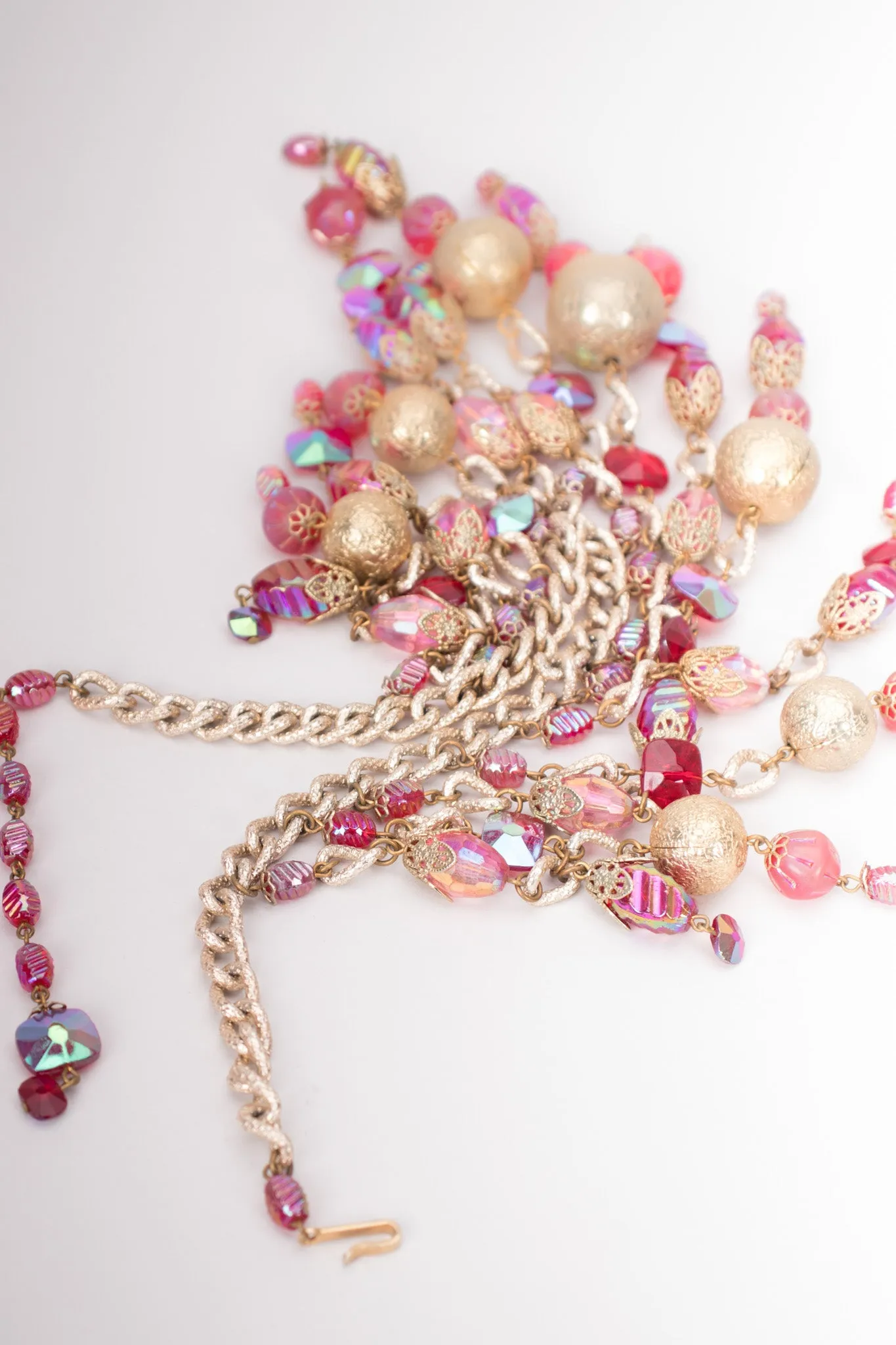Iridescent Bead Waterfall Necklace