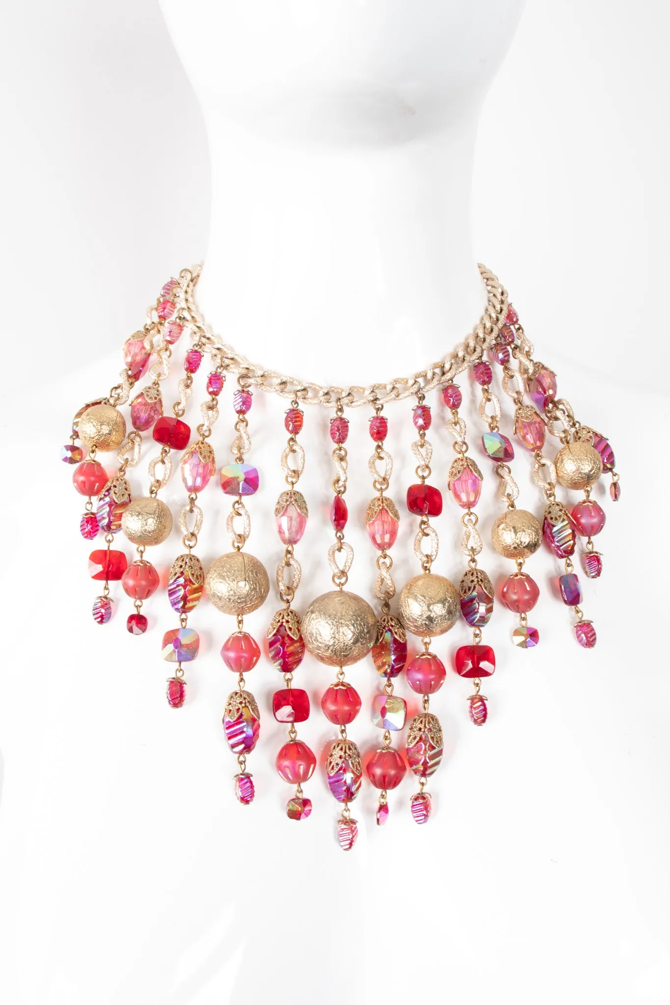 Iridescent Bead Waterfall Necklace