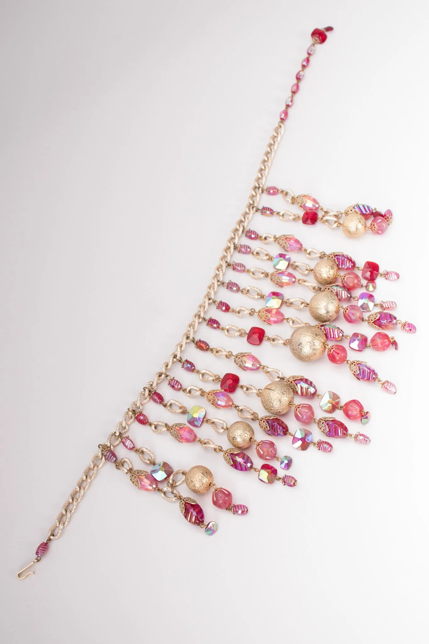 Iridescent Bead Waterfall Necklace