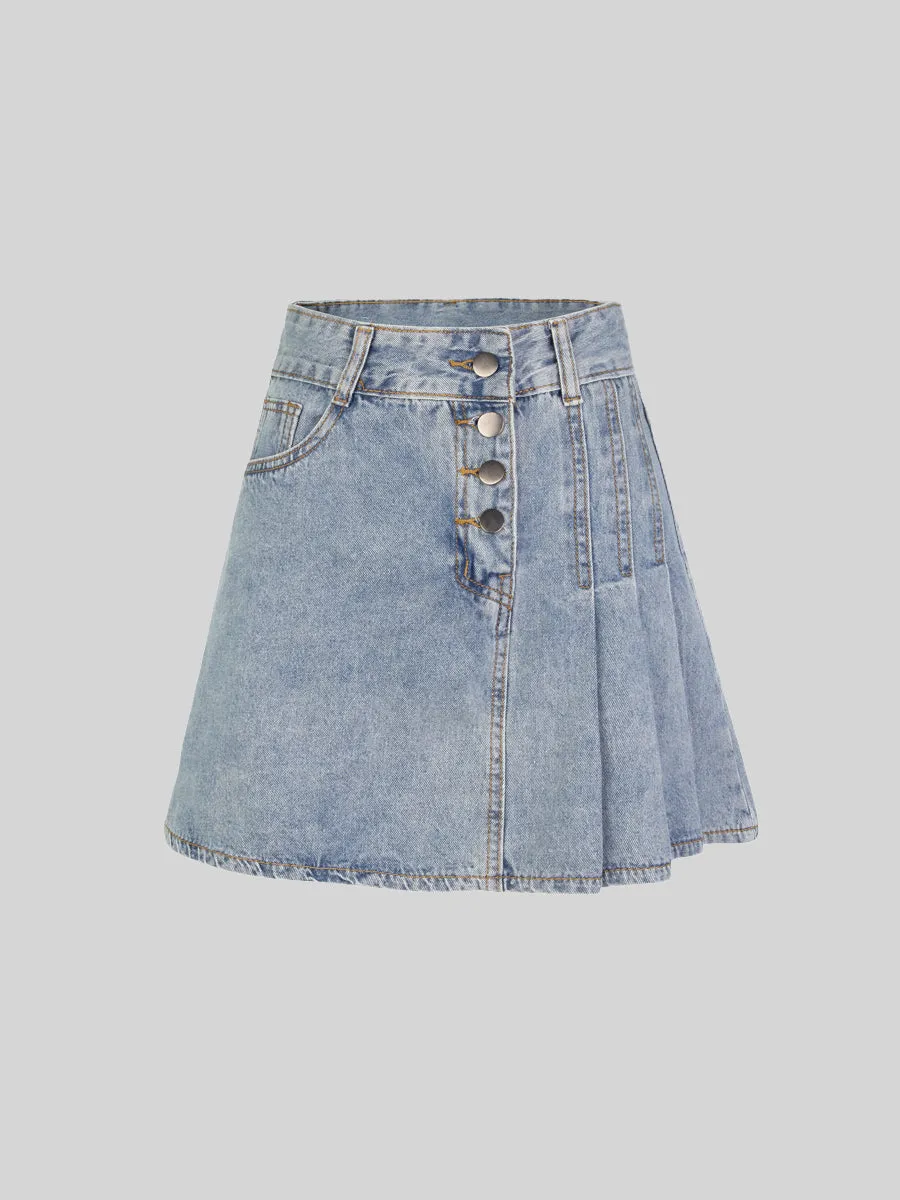 Irregular Denim Skirt