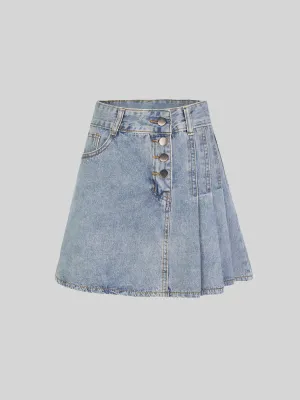 Irregular Denim Skirt