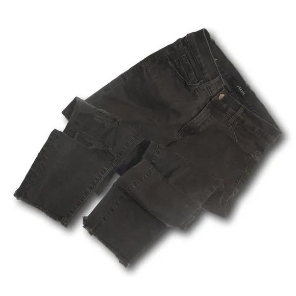 J Brand Black Distressed Low Rise Skinny Jeans Size: 27