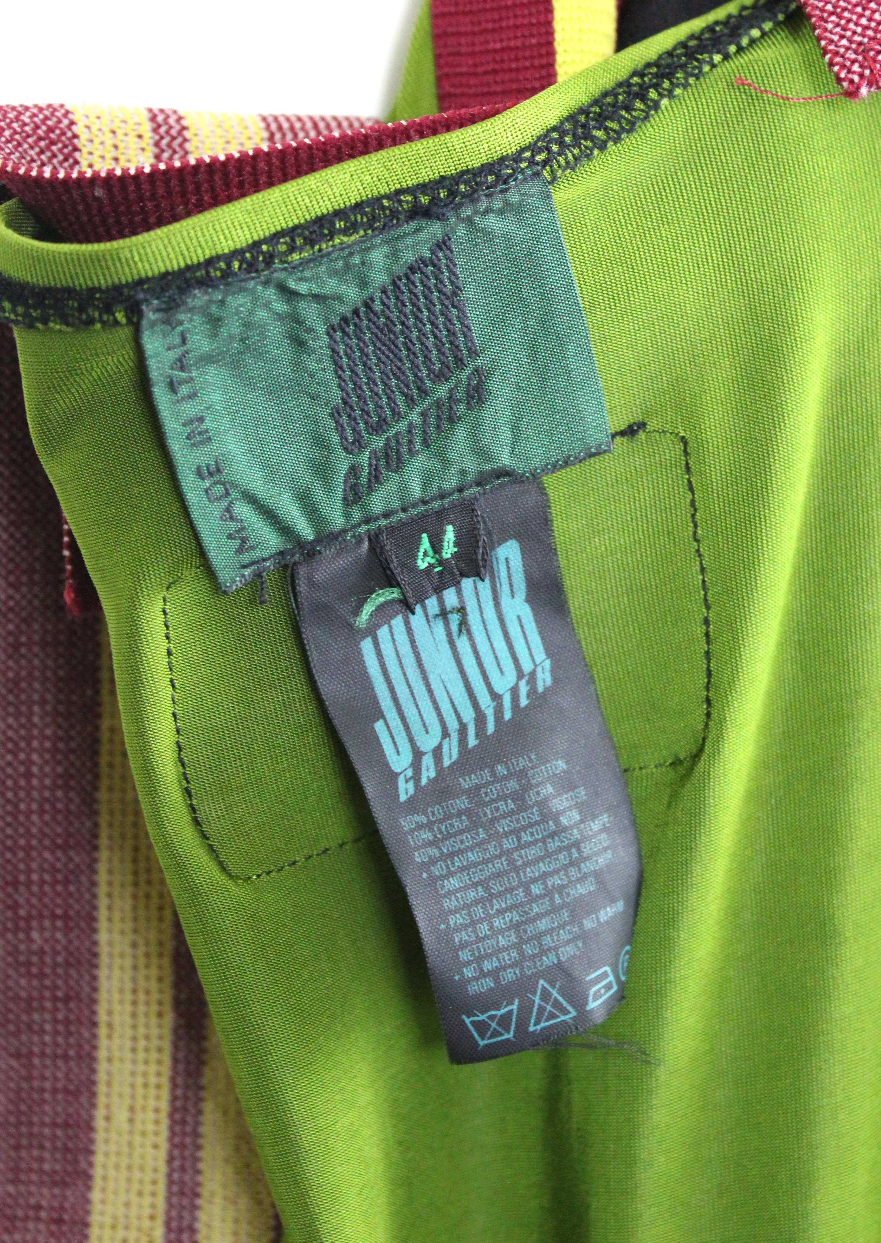 Jean Paul Gaultier Colorblock Jersey Dress, SS90, Size US 8