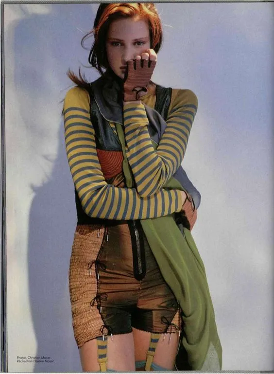 Jean Paul Gaultier Colorblock Jersey Dress, SS90, Size US 8