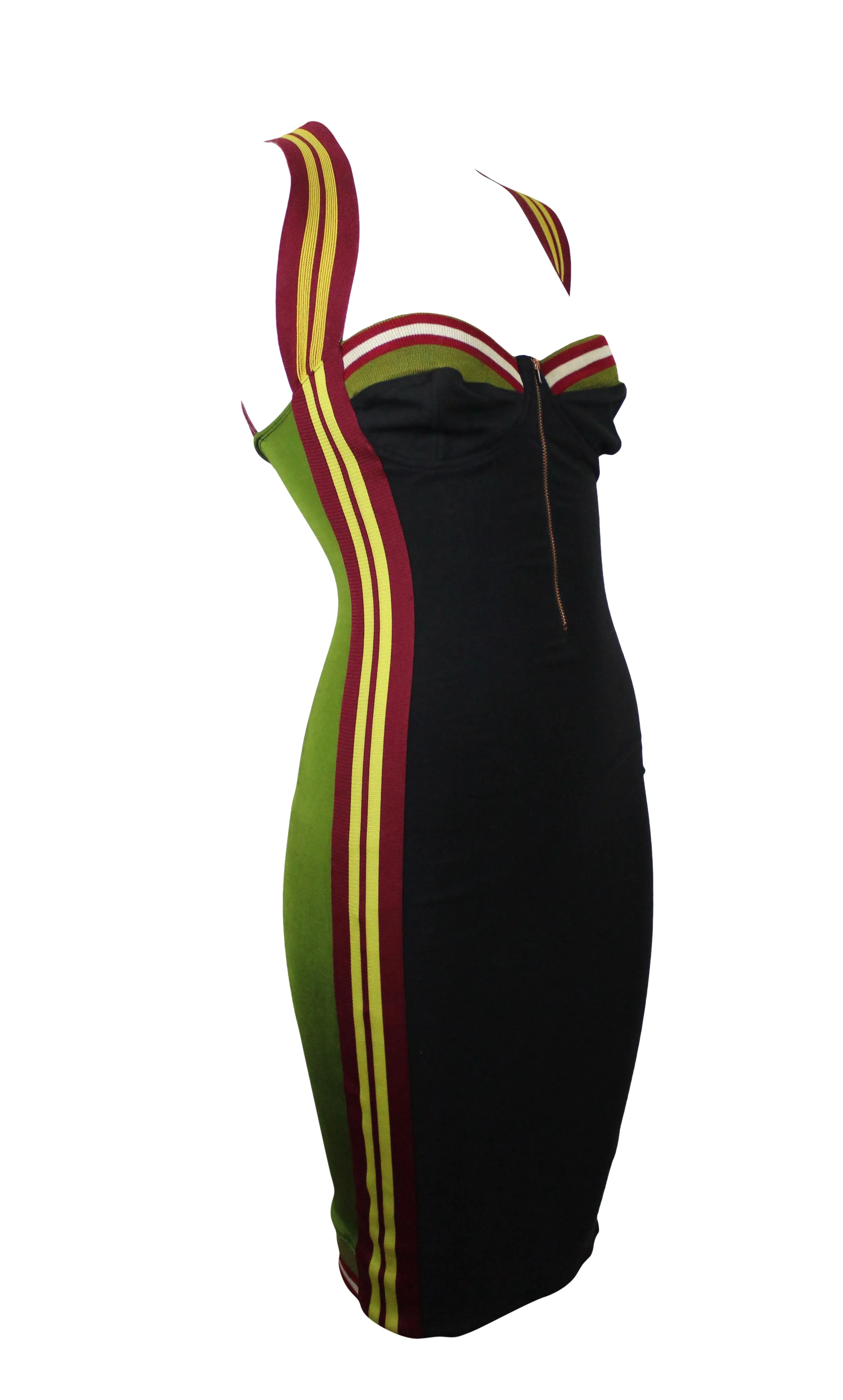 Jean Paul Gaultier Colorblock Jersey Dress, SS90, Size US 8