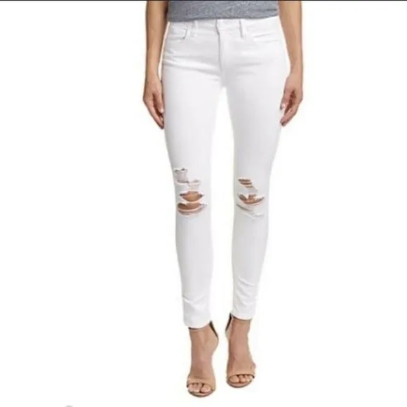 Joe's Jeans Ankle Crop Skinny Jeans Distressed