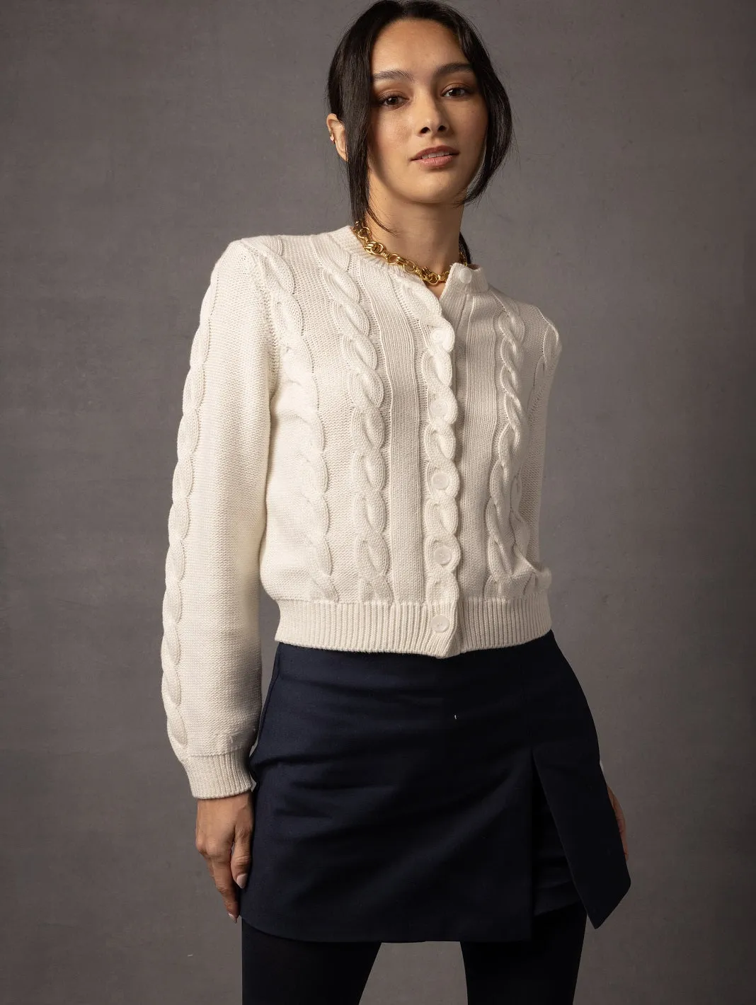 Juniper Women's Cotton Cable Cardigan