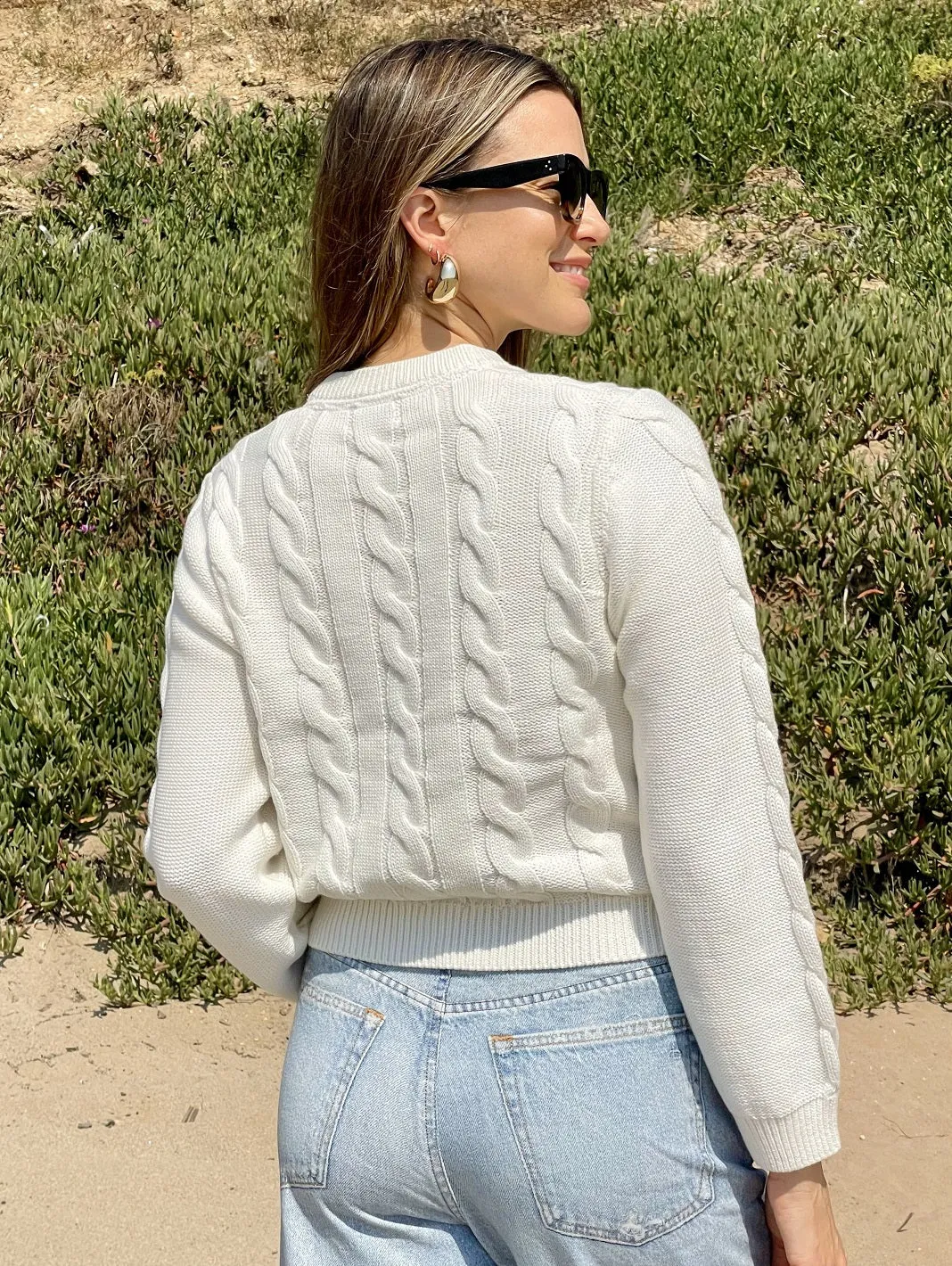 Juniper Women's Cotton Cable Cardigan