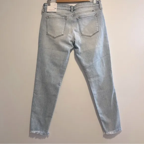 KANCAN Ankle Skinny Distressed Frayed Hem Denim Jeans