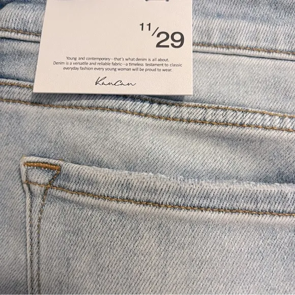 KANCAN Ankle Skinny Distressed Frayed Hem Denim Jeans