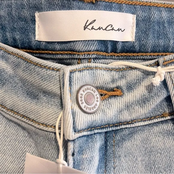 KANCAN Ankle Skinny Distressed Frayed Hem Denim Jeans