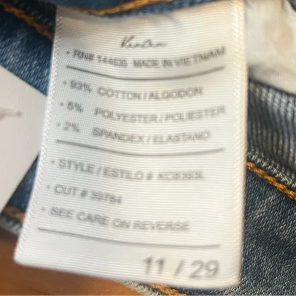 KANCAN Ankle Skinny Distressed Frayed Hem Denim Jeans