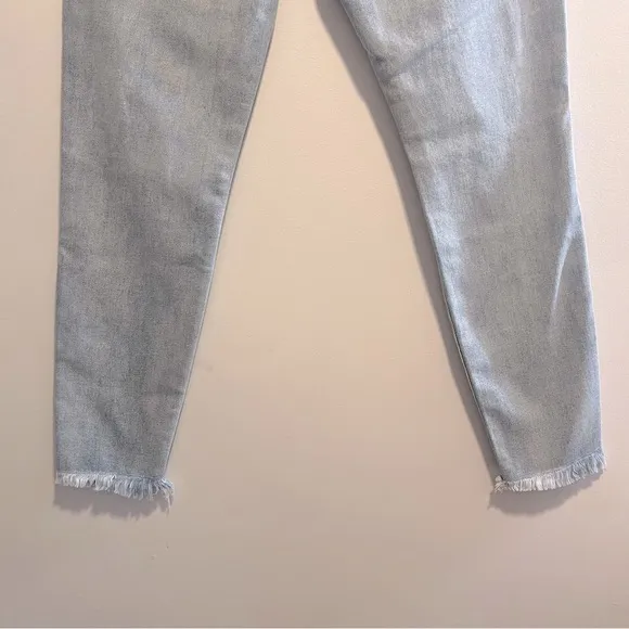 KANCAN Ankle Skinny Distressed Frayed Hem Denim Jeans