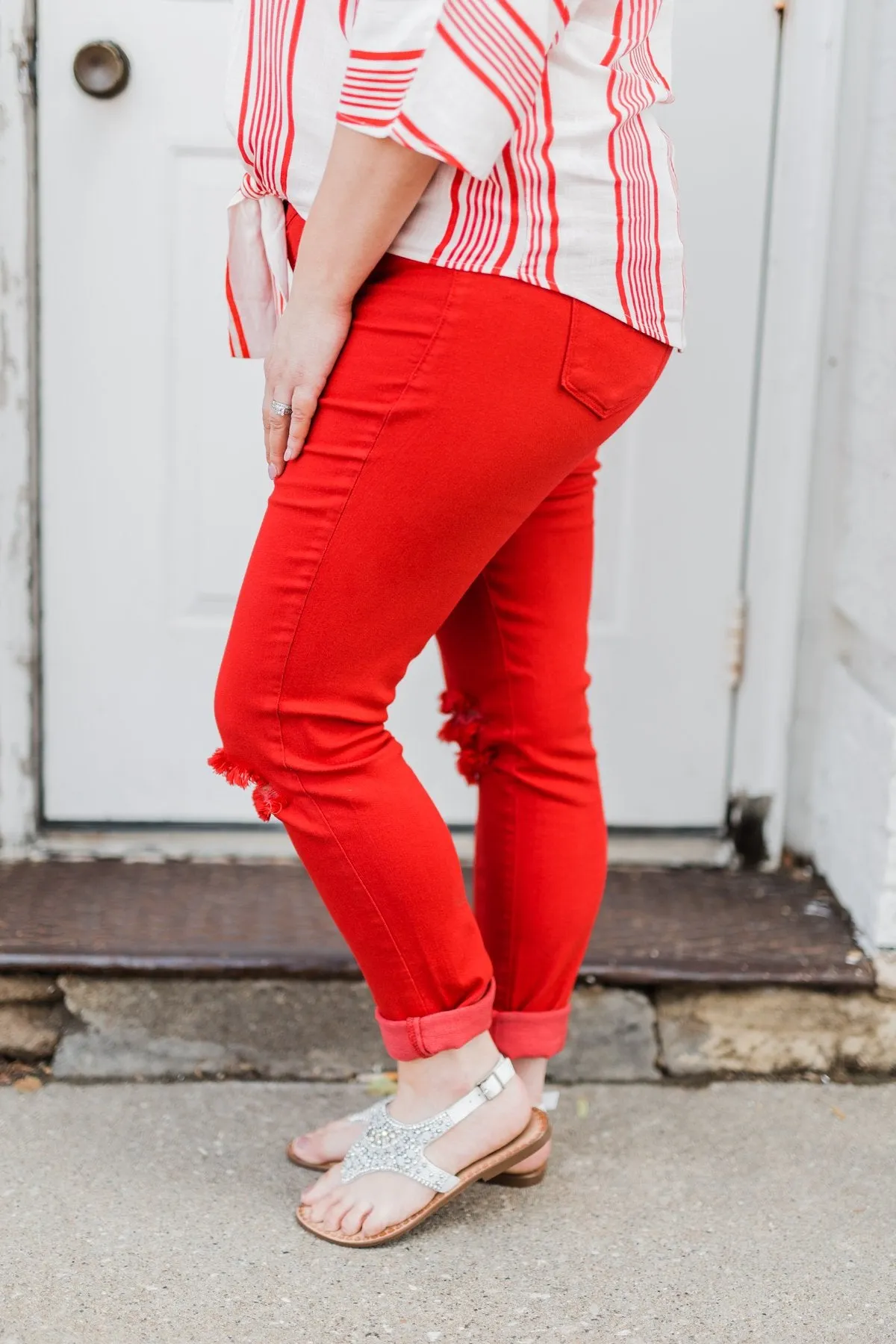 KanCan Colored Skinny Jeans- Scarlet Red