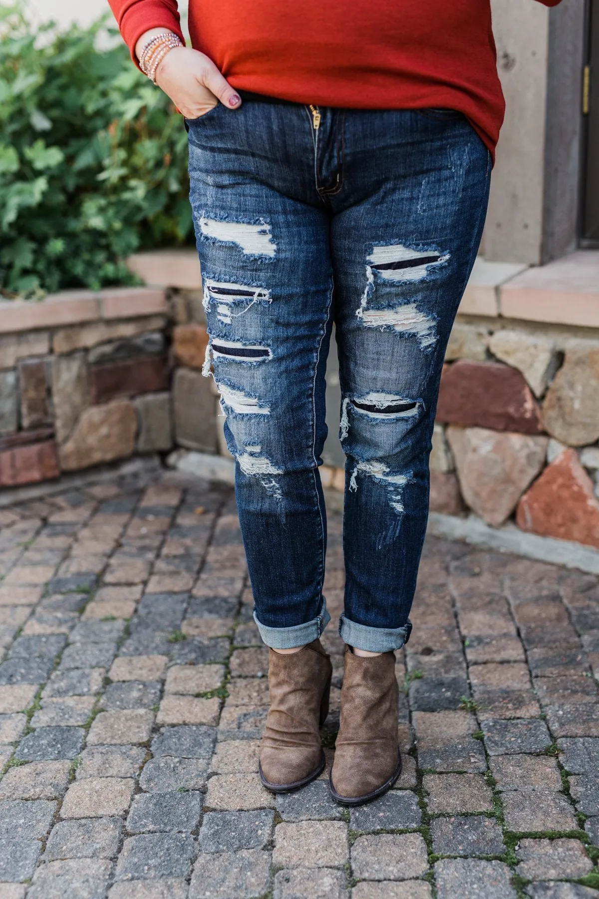 KanCan Distressed Skinny Jeans- Ember Wash