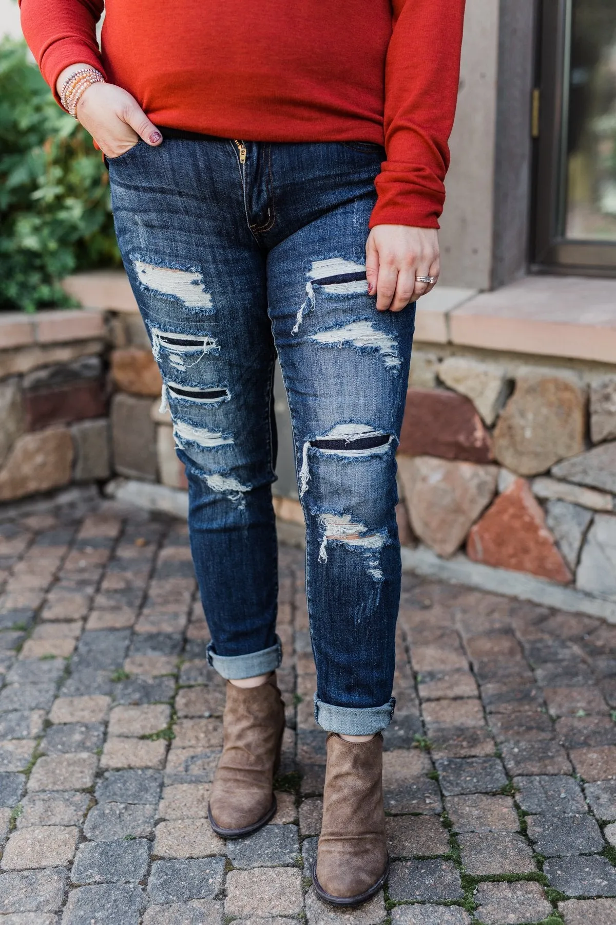 KanCan Distressed Skinny Jeans- Ember Wash