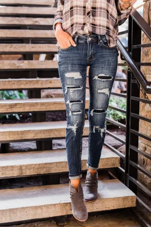 KanCan Distressed Skinny Jeans- Ember Wash