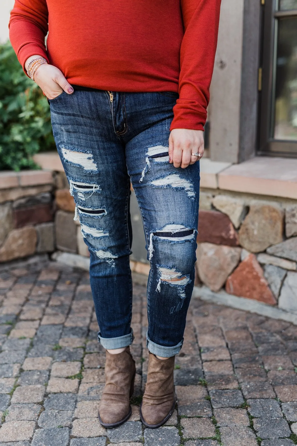 KanCan Distressed Skinny Jeans- Ember Wash