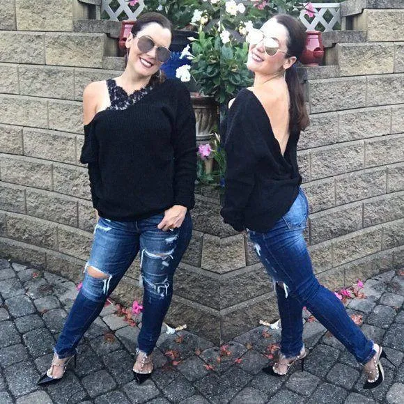 Kancan KC5055KD Super Dark Wash Mid Rise Distressed Skinny Jeans