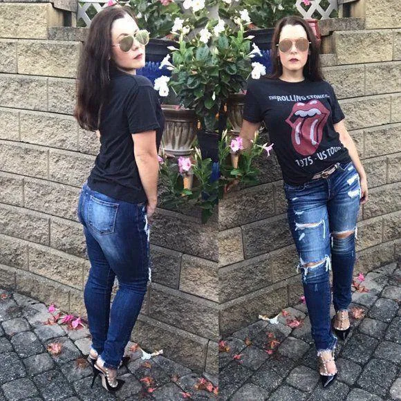 Kancan KC5055KD Super Dark Wash Mid Rise Distressed Skinny Jeans