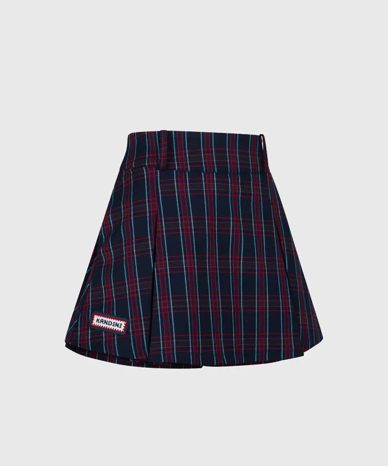 KANDINI Dual Pleat Skirt - Navy