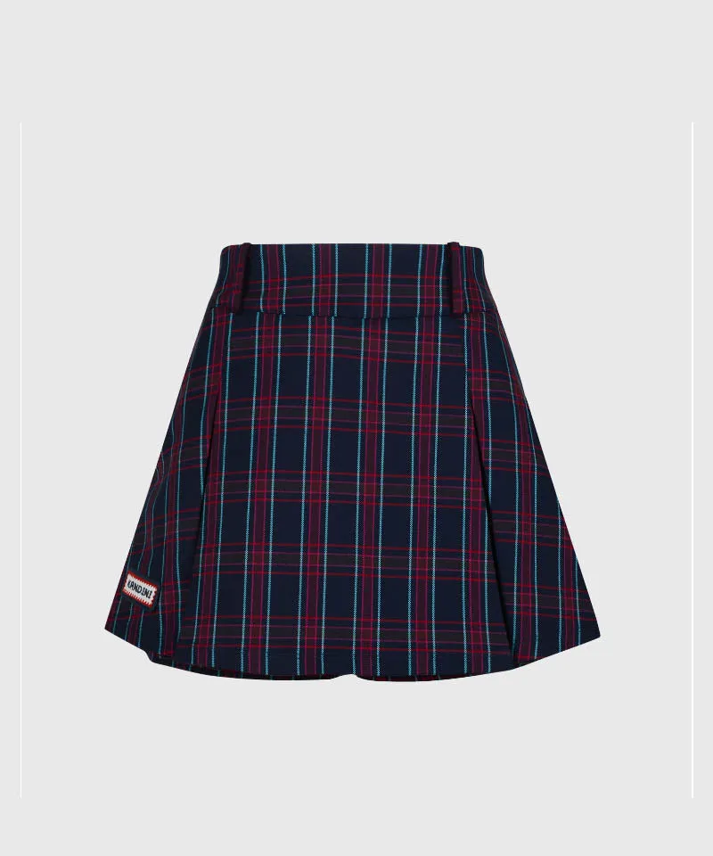 KANDINI Dual Pleat Skirt - Navy