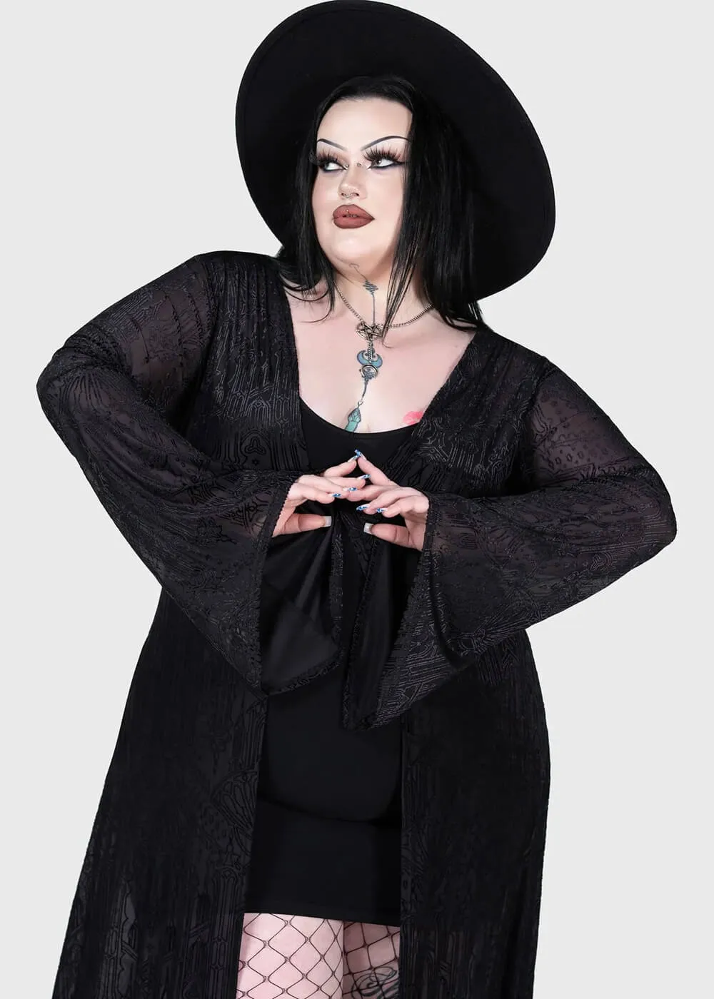Killstar Blessing In Demise Velvet Duster Black