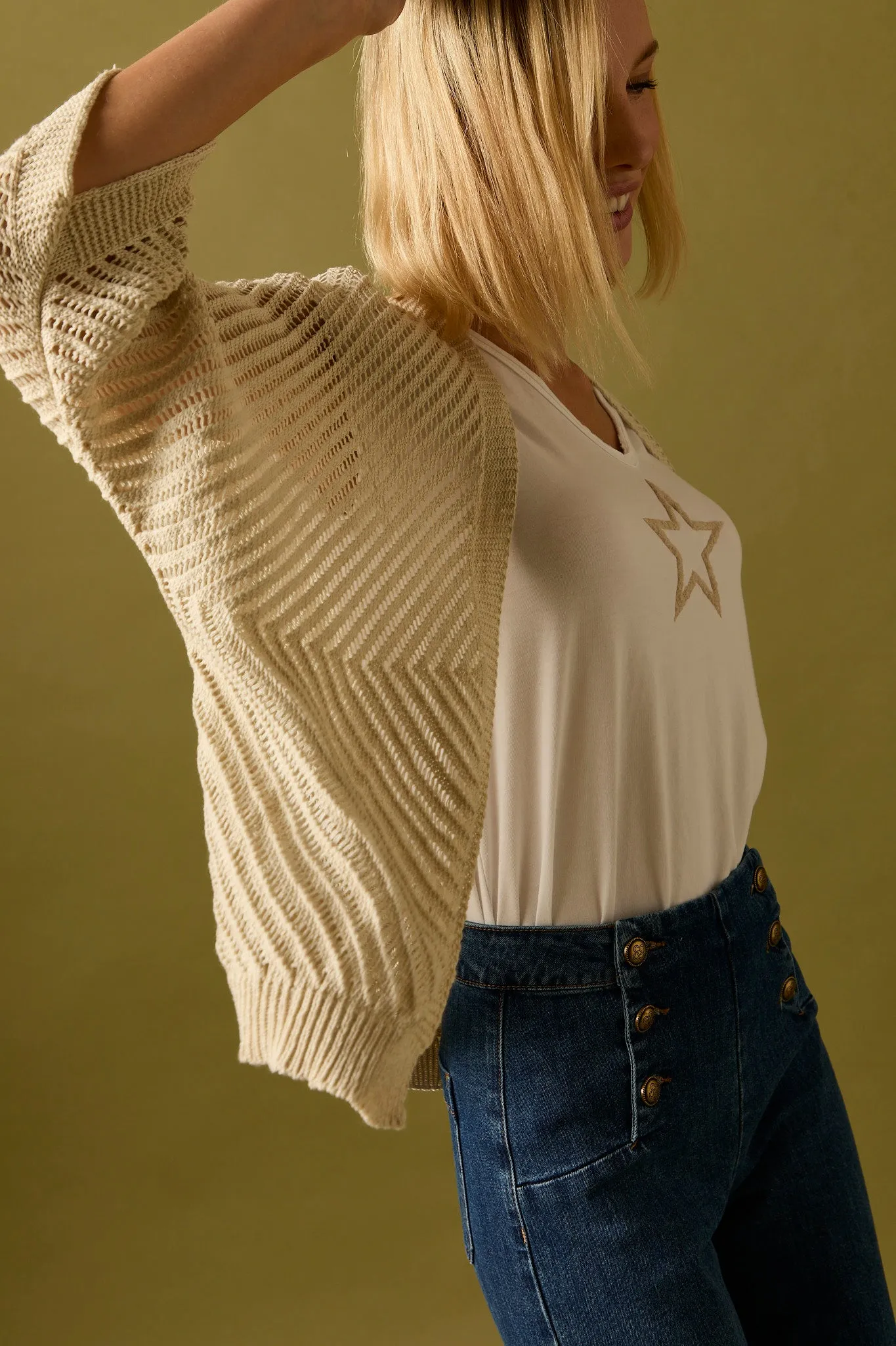 Kimono punto beige