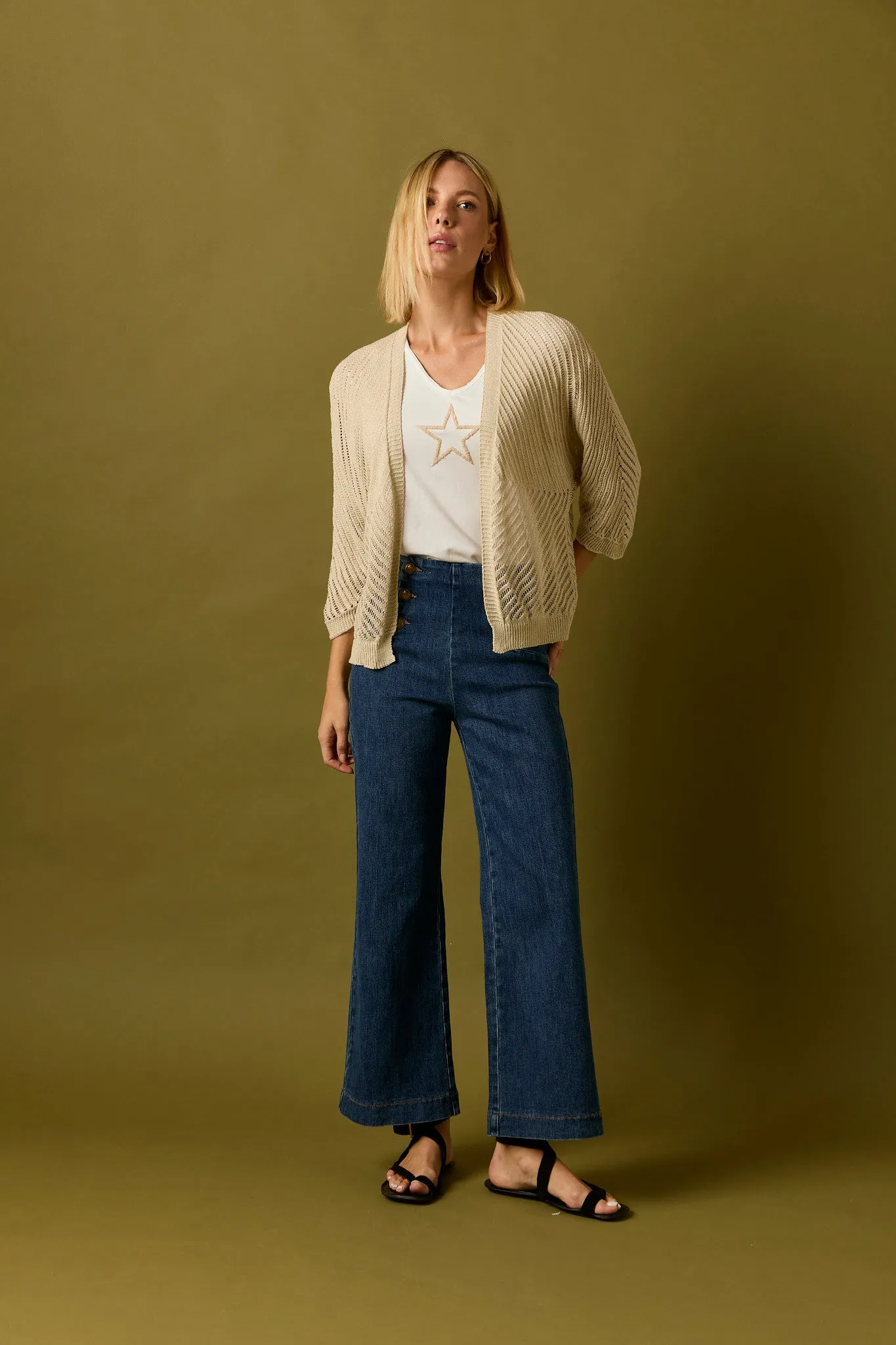 Kimono punto beige