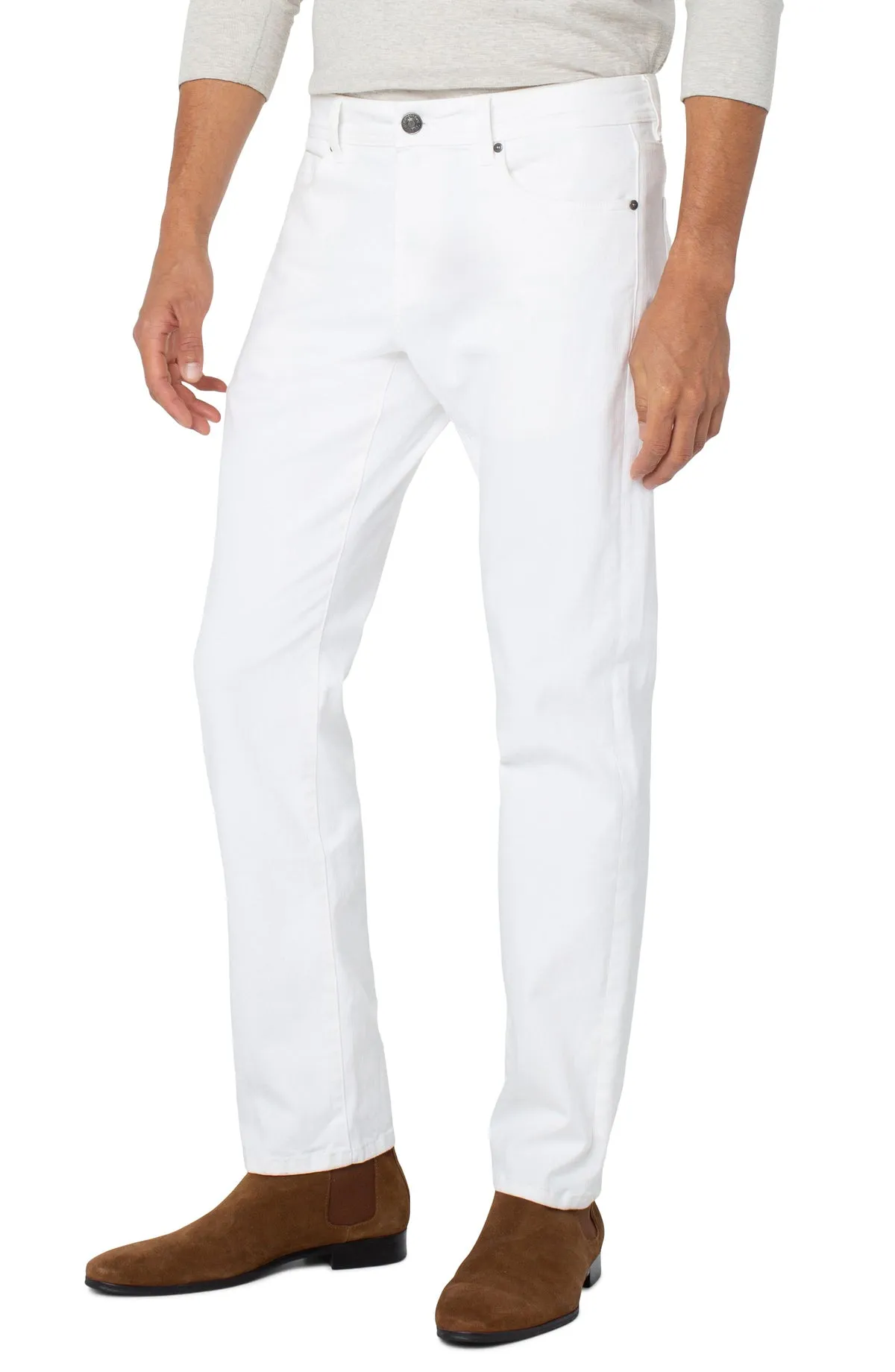 Kingston Modern Straight Colored Denim - Porcelain