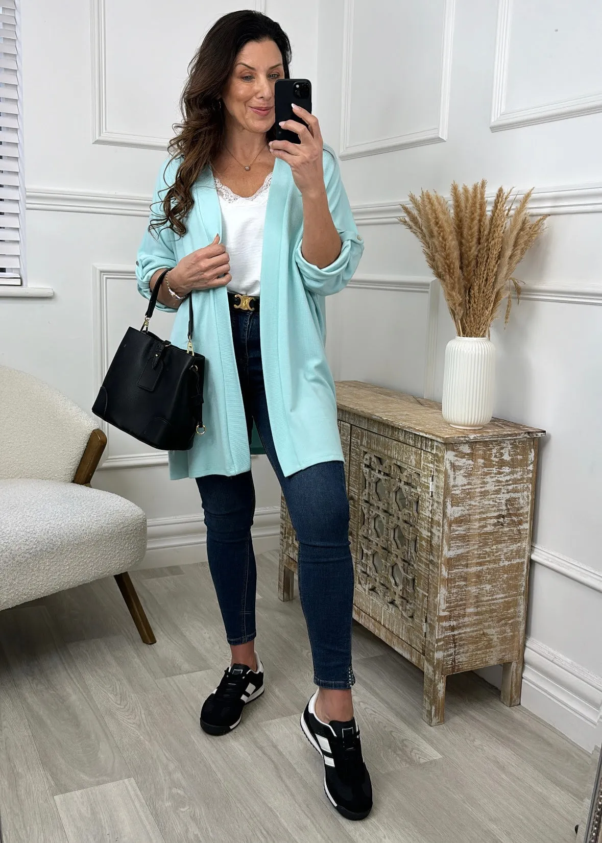 Lenore Aqua Kimono Shrug