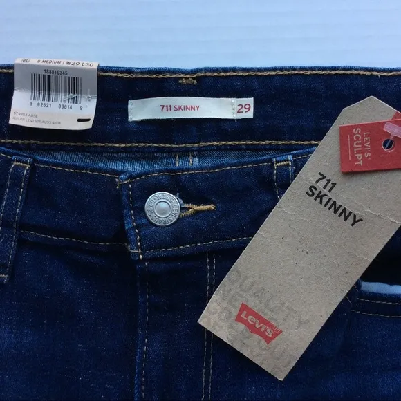 Levi’s 711 Skinny Distressed Mid Rise Jeans