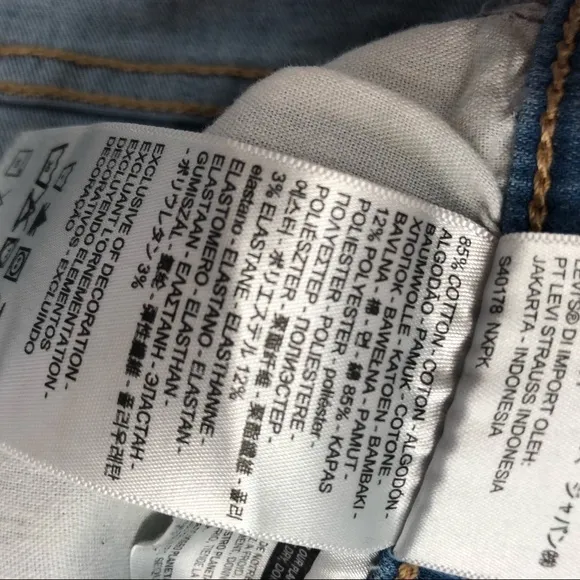 LEVI'S Mile High Super Skinny Jeans High Rise Distressed Light Wash StretchDenim