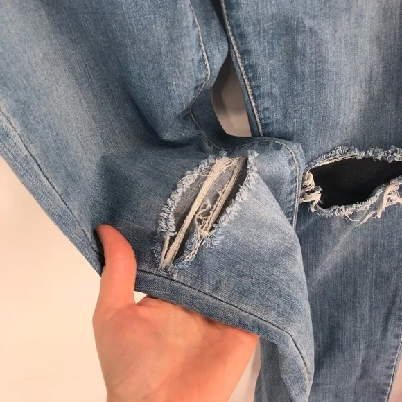 LEVI'S Mile High Super Skinny Jeans High Rise Distressed Light Wash StretchDenim