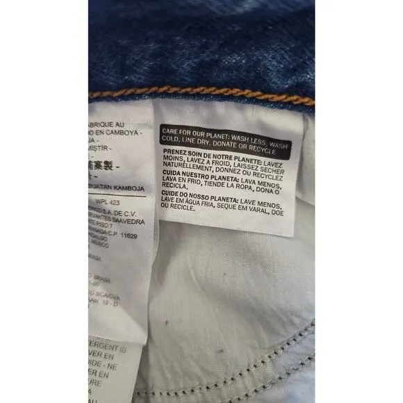 LEVIS Premium Wedgie Straight High Rise Distressed Blue Jeans, Womens Sz 27