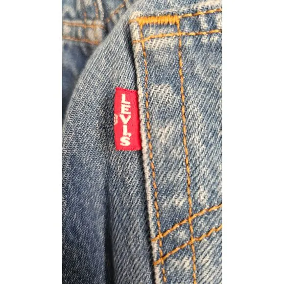 LEVIS Premium Wedgie Straight High Rise Distressed Blue Jeans, Womens Sz 27