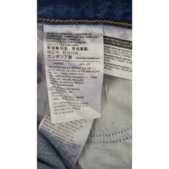 LEVIS Premium Wedgie Straight High Rise Distressed Blue Jeans, Womens Sz 27
